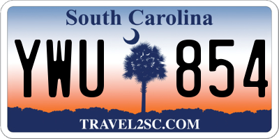 SC license plate YWU854