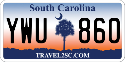 SC license plate YWU860