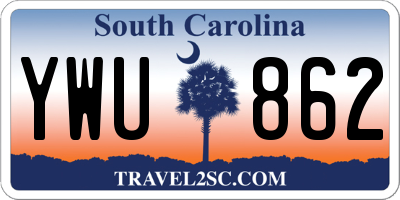 SC license plate YWU862