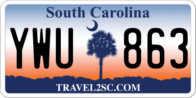 SC license plate YWU863