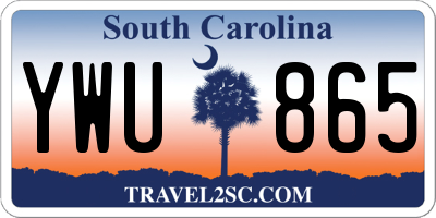 SC license plate YWU865