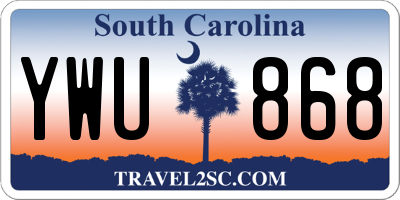 SC license plate YWU868