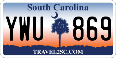 SC license plate YWU869