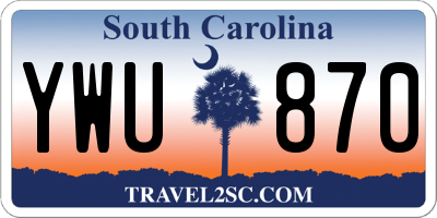 SC license plate YWU870