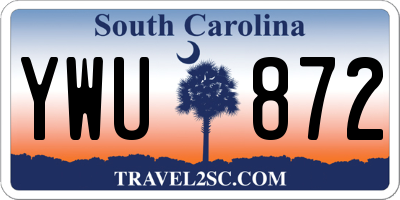 SC license plate YWU872