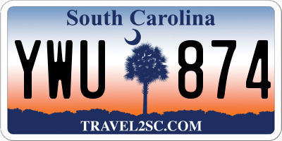 SC license plate YWU874
