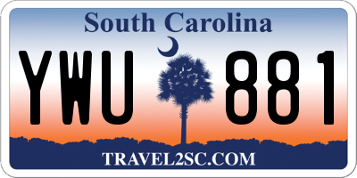 SC license plate YWU881