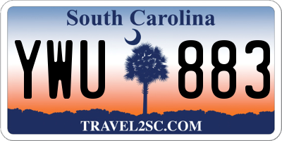 SC license plate YWU883
