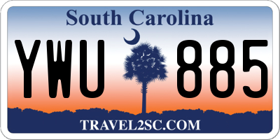 SC license plate YWU885