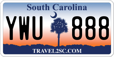 SC license plate YWU888