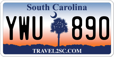 SC license plate YWU890
