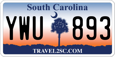 SC license plate YWU893