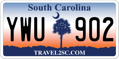 SC license plate YWU902