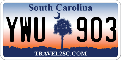 SC license plate YWU903