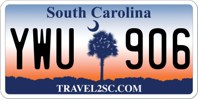 SC license plate YWU906
