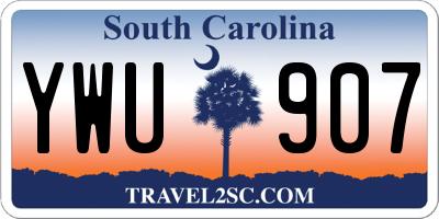 SC license plate YWU907