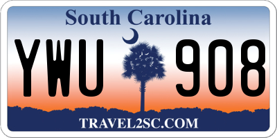 SC license plate YWU908