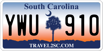 SC license plate YWU910