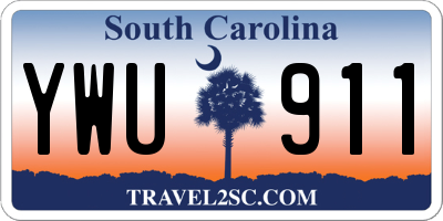 SC license plate YWU911