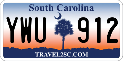 SC license plate YWU912