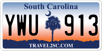 SC license plate YWU913