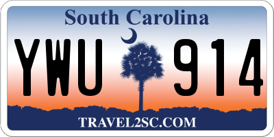 SC license plate YWU914