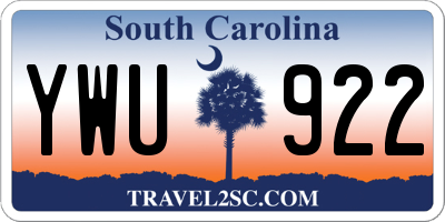 SC license plate YWU922