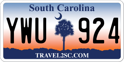 SC license plate YWU924