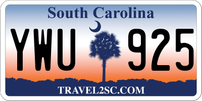 SC license plate YWU925