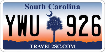 SC license plate YWU926