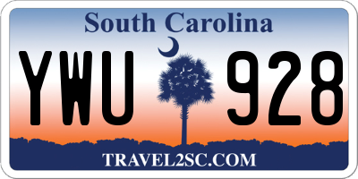 SC license plate YWU928