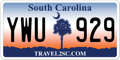 SC license plate YWU929
