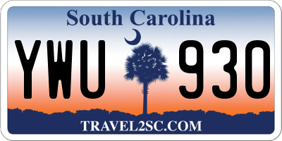 SC license plate YWU930