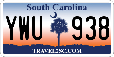 SC license plate YWU938