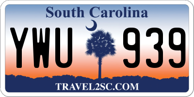 SC license plate YWU939