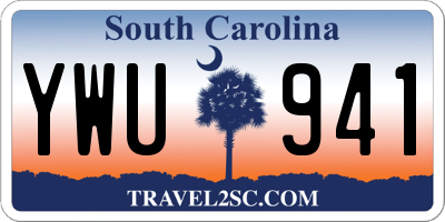 SC license plate YWU941