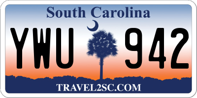 SC license plate YWU942