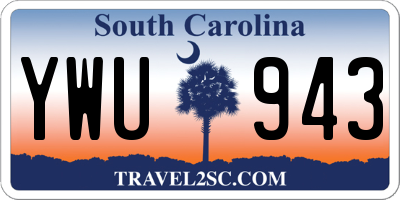 SC license plate YWU943