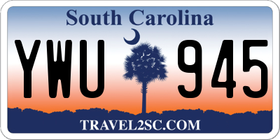 SC license plate YWU945