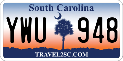 SC license plate YWU948
