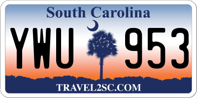 SC license plate YWU953