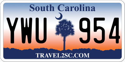 SC license plate YWU954