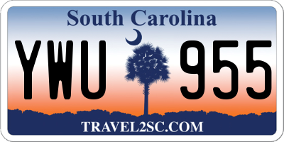SC license plate YWU955