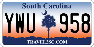SC license plate YWU958