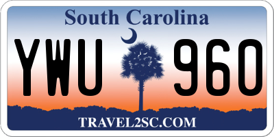 SC license plate YWU960