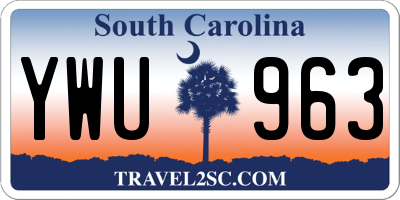 SC license plate YWU963