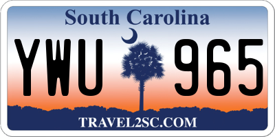 SC license plate YWU965