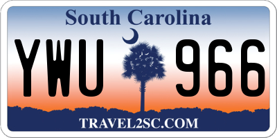 SC license plate YWU966