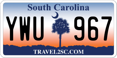 SC license plate YWU967