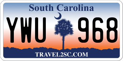 SC license plate YWU968